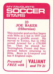 1971-72 IPC Magazines My Favorite Soccer Stars (Valiant and TV 21) #23 Joe Baker Back
