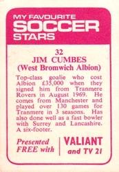 1971-72 IPC Magazines My Favorite Soccer Stars (Valiant and TV 21) #32 Jim Cumbes Back