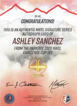 2020 Parkside NWSL Challenge Cup - Signature Series Autograph #SS-AS Ashley Sanchez Back