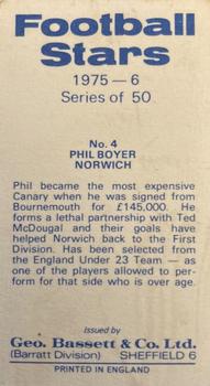 1975-76 Bassett & Co. Football Stars #4 Phil Boyer Back