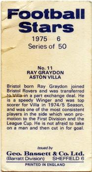 1975-76 Bassett & Co. Football Stars #11 Ray Graydon Back
