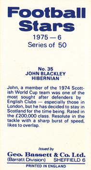 1975-76 Bassett & Co. Football Stars #35 John Blackley Back