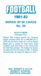 1981-82 Bassett & Co. Football #20 Alan Curtis Back