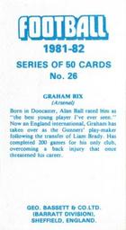 1981-82 Bassett & Co. Football #26 Graham Rix Back