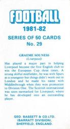 1981-82 Bassett & Co. Football #29 Graham Souness Back