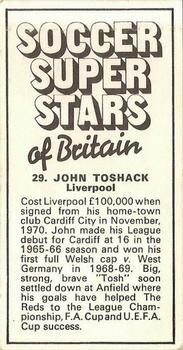 1975-76 IPC Magazines Soccer Super Stars of Britain #29 John Toshack Back