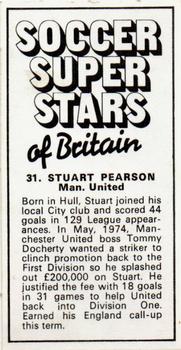 1975-76 IPC Magazines Soccer Super Stars of Britain #31 Stuart Pearson Back