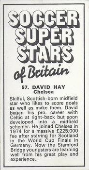 1975-76 IPC Magazines Soccer Super Stars of Britain #57 David Hay Back