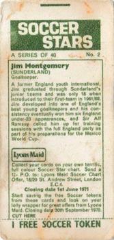 1970-71 Lyons Maid Soccer Stars #2 Jim Montgomery Back