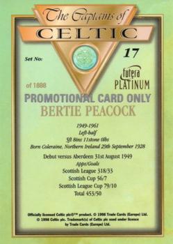 1998 Futera Platinum The Captains of Celtic - Promo Set #17 Bertie Peacock Back
