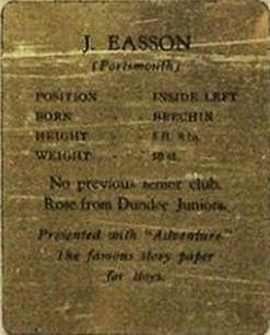 1932 D.C. Thomson Star Footballers (Scottish) #NNO Jimmy Easson Back