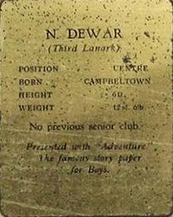 1932 D.C. Thomson Star Footballers (Scottish) #NNO Neil Dewar Back
