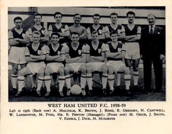 1958-59 Fleetway Football Teams #NNO West Ham United F.C. Front