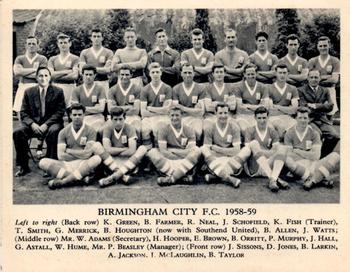 1958-59 Fleetway Football Teams #NNO Birmingham City F.C. Front