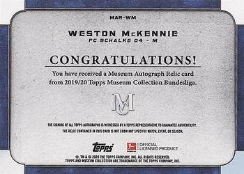 2019-20 Topps Museum Collection Bundesliga - Museum Autograph Relics #MAR-WM Weston McKennie Back