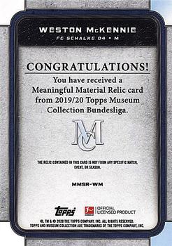 2019-20 Topps Museum Collection Bundesliga - Meaningful Material Single Relics Gold #MMSR-WM Weston McKennie Back