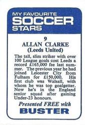 1969-70 IPC Magazines My Favorite Soccer Stars (Buster) #9 Allan Clarke Back