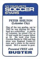 1969-70 IPC Magazines My Favorite Soccer Stars (Buster) #10 Peter Shilton Back