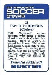 1969-70 IPC Magazines My Favorite Soccer Stars (Buster) #11 Ian Hutchinson Back