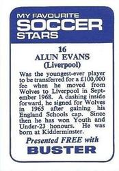 1969-70 IPC Magazines My Favorite Soccer Stars (Buster) #16 Alun Evans Back