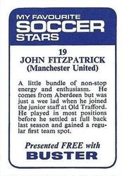 1969-70 IPC Magazines My Favorite Soccer Stars (Buster) #19 John Fitzpatrick Back