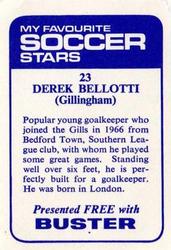 1969-70 IPC Magazines My Favorite Soccer Stars (Buster) #23 Derek Bellotti Back
