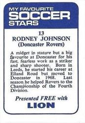 1969-70 IPC Magazines My Favorite Soccer Stars (Lion) #13 Rod Johnson Back