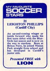 1969-70 IPC Magazines My Favorite Soccer Stars (Lion) #21 Leighton Phillips Back