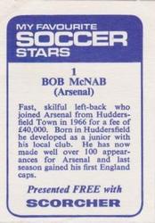 1969-70 IPC Magazines My Favorite Soccer Stars (Scorcher) #1 Bob McNab Back