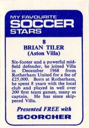 1969-70 IPC Magazines My Favorite Soccer Stars (Scorcher) #8 Brian Tiler Back