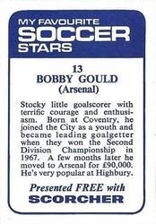 1969-70 IPC Magazines My Favorite Soccer Stars (Scorcher) #13 Bobby Gould Back