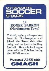 1969-70 IPC Magazines My Favorite Soccer Stars (Smash) #19 Roger Barron Back
