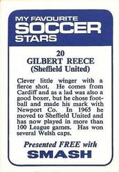 1969-70 IPC Magazines My Favorite Soccer Stars (Smash) #20 Gil Reece Back
