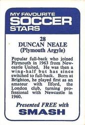 1969-70 IPC Magazines My Favorite Soccer Stars (Smash) #28 Duncan Neale Back