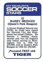 1969-70 IPC Magazines My Favorite Soccer Stars (Tiger) #12 Barry Bridges Back