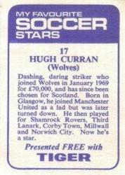 1969-70 IPC Magazines My Favorite Soccer Stars (Tiger) #17 Hugh Curran Back