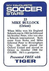 1969-70 IPC Magazines My Favorite Soccer Stars (Tiger) #23 Mike Bullock Back