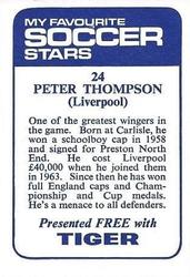 1969-70 IPC Magazines My Favorite Soccer Stars (Tiger) #24 Peter Thompson Back