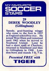 1969-70 IPC Magazines My Favorite Soccer Stars (Tiger) #29 Derek Woodley Back
