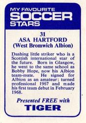 1969-70 IPC Magazines My Favorite Soccer Stars (Tiger) #31 Asa Hartford Back
