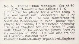 1959 Clevedon Confectionery Football Club Managers #6 Jimmy Trotter Back