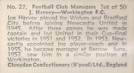 1959 Clevedon Confectionery Football Club Managers #27 Joe Harvey Back