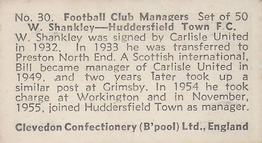 1959 Clevedon Confectionery Football Club Managers #30 Bill Shankly Back