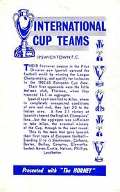 1963-64 D.C. Thomson / The Hornet International Cup Teams #NNO Ipswich Town F.C. Back