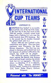 1963-64 D.C. Thomson / The Hornet International Cup Teams #NNO Linfield F.C. Back