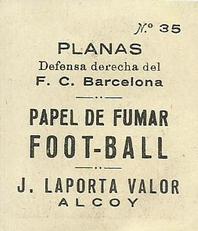 1924 J. Laporta Valor #35 Planas Back