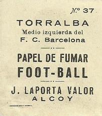 1924 J. Laporta Valor #37 Torralba Back