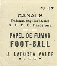 1924 J. Laporta Valor #47 Canals Back