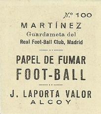 1924 J. Laporta Valor #100 Martinez Back