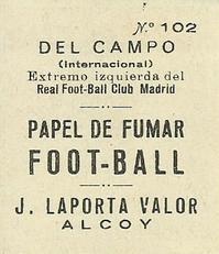 1924 J. Laporta Valor #102 Del Campo Back